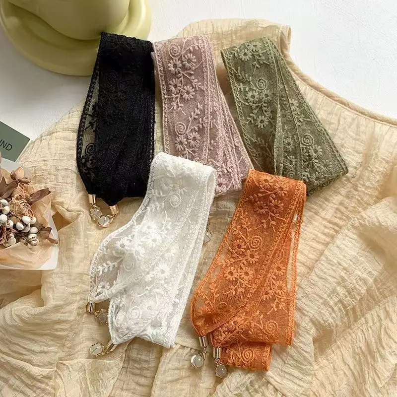 1PC 꽃 레이스 리본 헤어 스카프 투명 드레싱 장식  - Lace Ribbon Trim 리뷰 및 가격