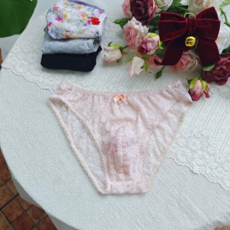 시스루 섹시 남성용 레이스 팬티 로우 웨이스트 자수 라 - Embroidery Embellishments 리뷰 및 가격