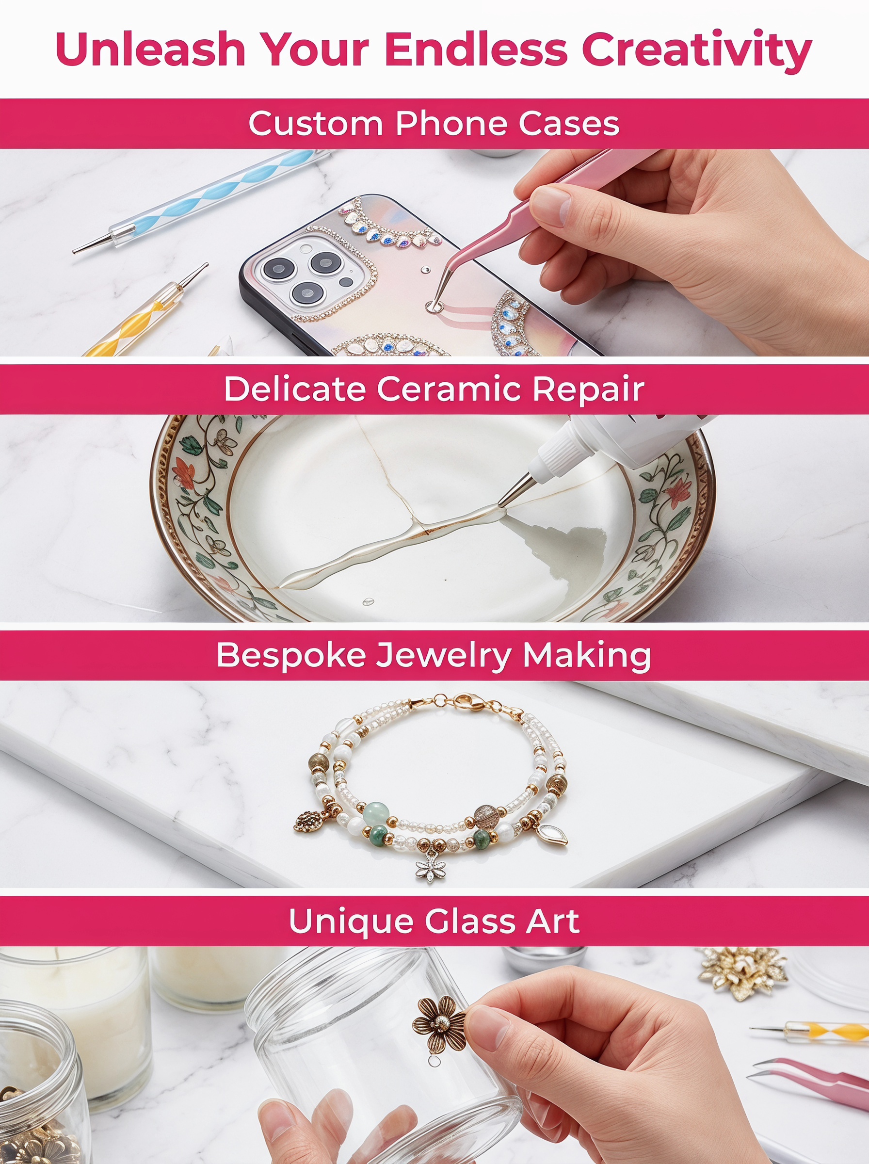 3개입 투명 무형 보석 접착제, 공예 보석 제작, 비딩 - Embellishment Glue Craft 리뷰 및 가격
