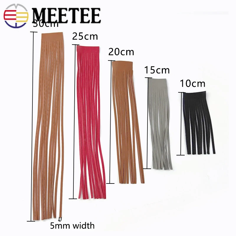 1 미터 Meetee 10-30cmX5mm PU 가죽  - Fringe Ribbon Sewing 리뷰 및 가격