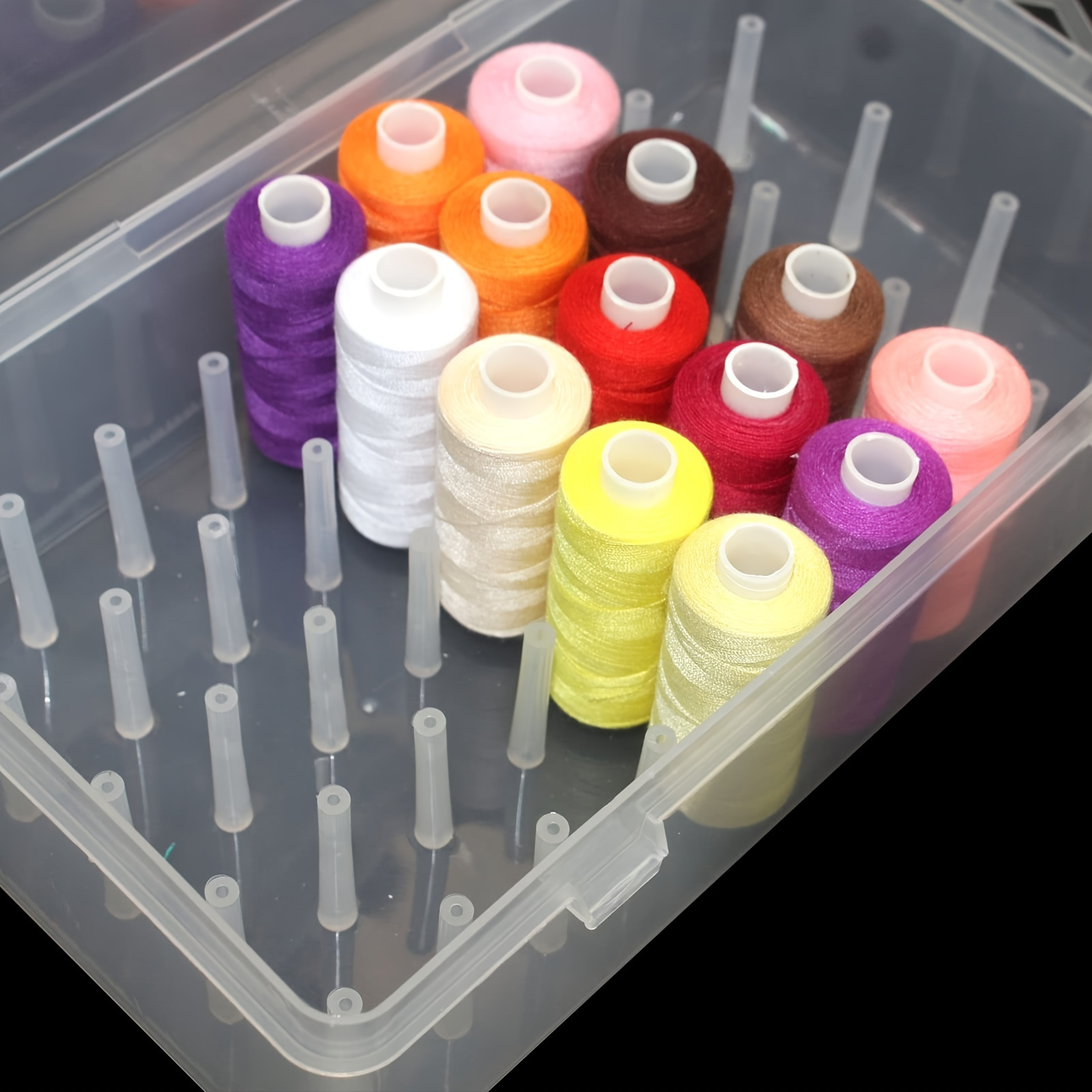 투명 플라스틱 재봉실 보관함 42칸 공예 스풀 홀더 자 - Craft Embellishment Storage 리뷰 및 가격