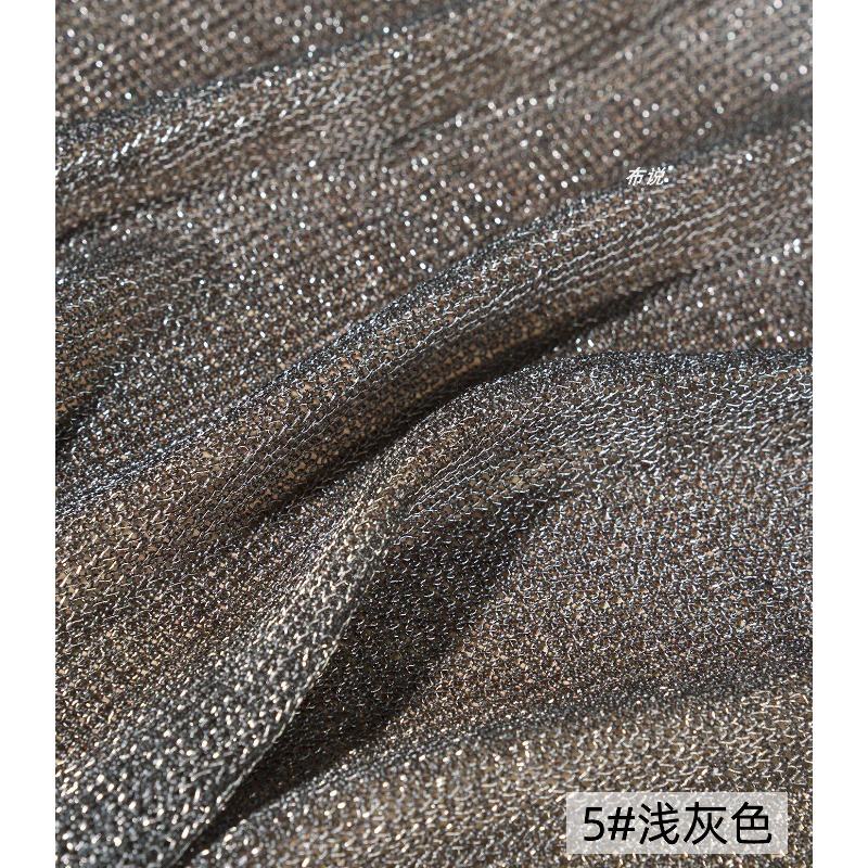 라이트 그레이 메탈릭 실 원단 4방향 스트레치 소프트  - Crystal Mesh Fabric 리뷰 및 가격