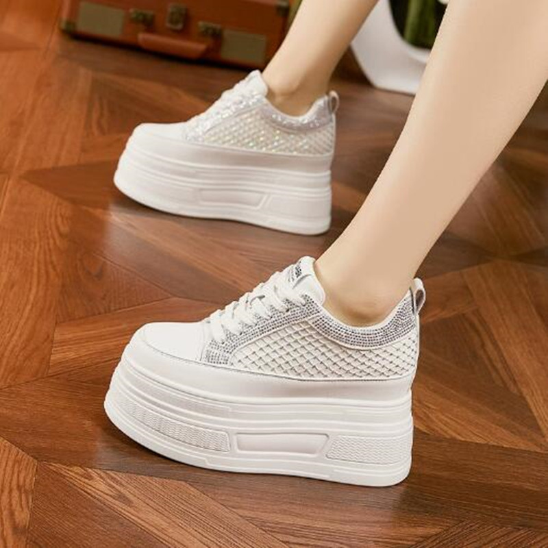 럭셔리 9CM 에어 메쉬 합성 플랫폼 웨지 캐주얼 뉴  - Crystal Mesh Fabric 리뷰 및 가격