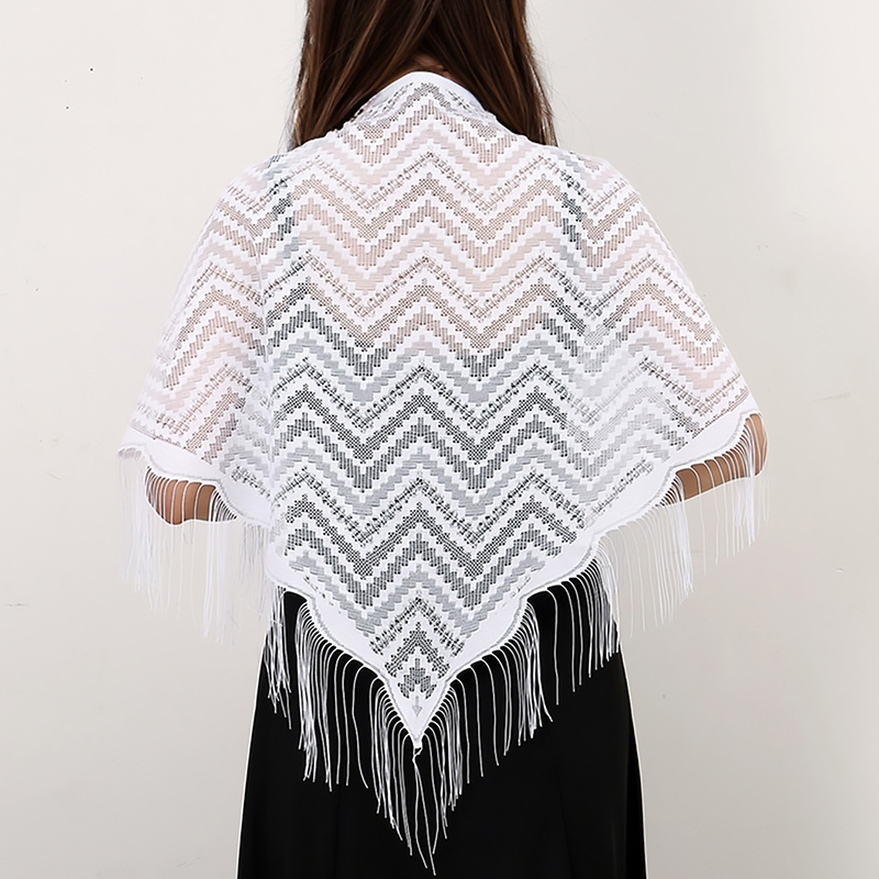 우아한 술 삼각형 스카프 폴리에스터 기도용 숄, 교회  - Tassel Fringe Trim 리뷰 및 가격