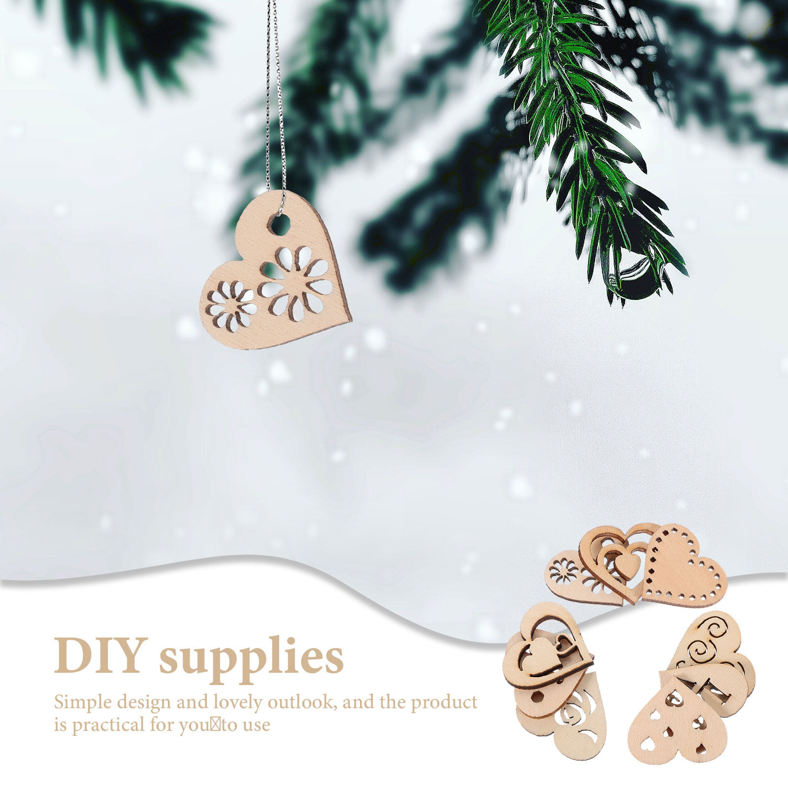 1세트 나무 하트 조각, DIY 공예 용품, 웨딩, 크 - Christmas Craft Embellishment 리뷰 및 가격