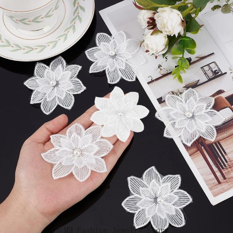 20팩 장식 흰색 꽃 자수 패치 제작 및 스타일링을 위 - Applique Patch Flower 리뷰 및 가격