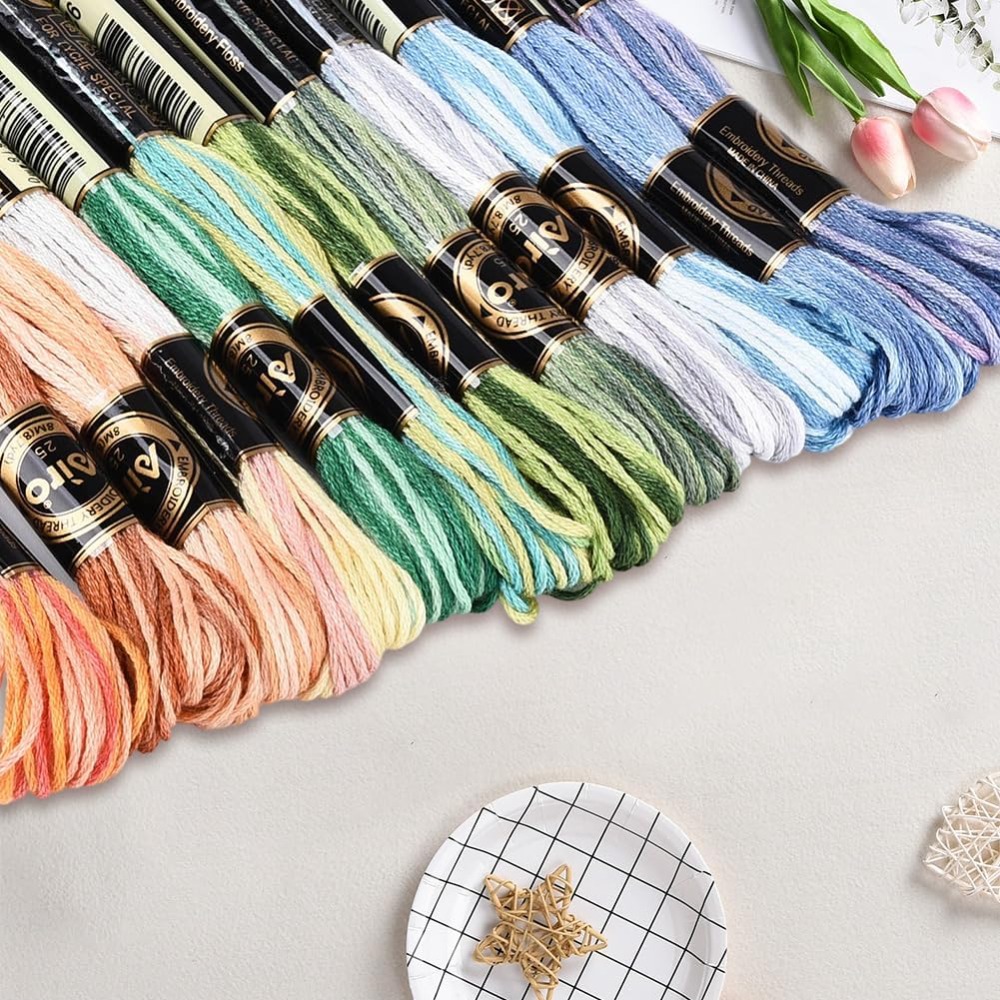 12개의 실뭉치, 105야드 크로스 스티치 자수실, 다 - Embroidery Embellishments 리뷰 및 가격