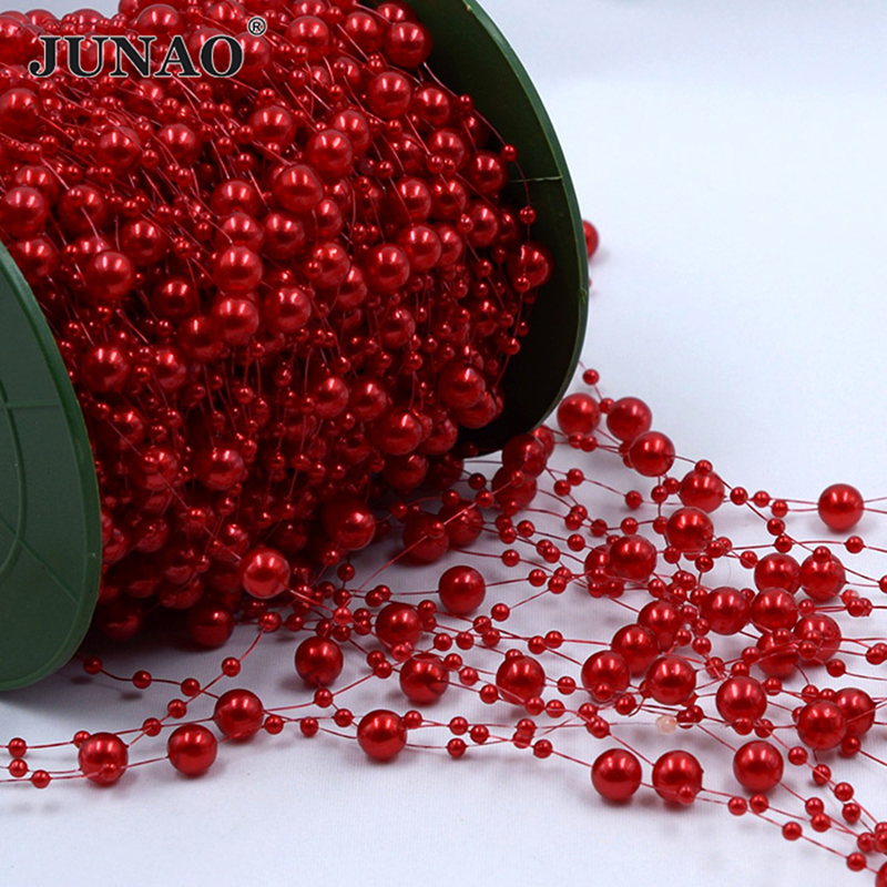 JUNAO 20 미터 3 + 8mm 흰색 라운드 진주  - Pearl Trim Chain 리뷰 및 가격