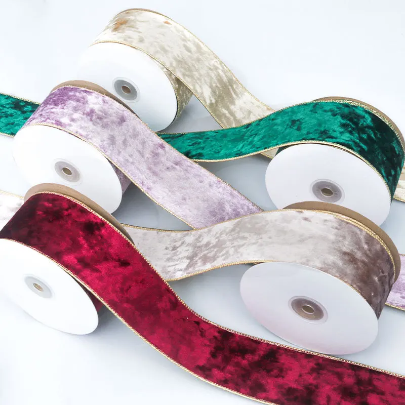 50MM 유선 가장자리 가역 벨벳 금속 리본 크리스마스 - Velvet Ribbon Roll 리뷰 및 가격
