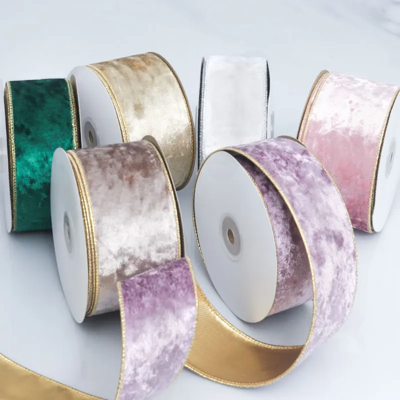 50MM 유선 가장자리 가역 벨벳 금속 리본 크리스마스 - Velvet Ribbon Roll 리뷰 및 가격