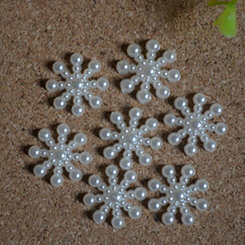 화이트 진주 수지 눈송이 플랫백 장식 DIY 전화 크리 - Christmas Craft Embellishment 리뷰 및 가격