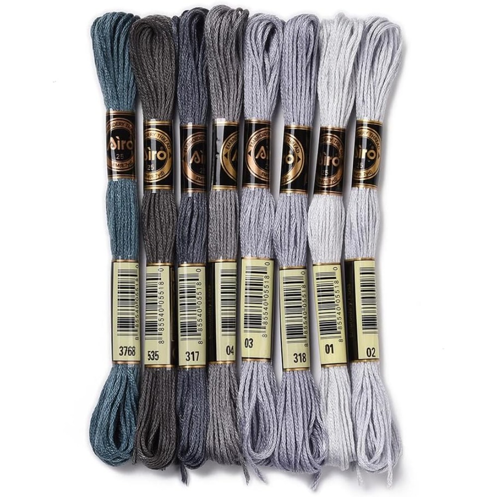 8 Skeins 70 야드 회색 우정 팔찌 문자열 자수 - Embroidery Embellishments 리뷰 및 가격