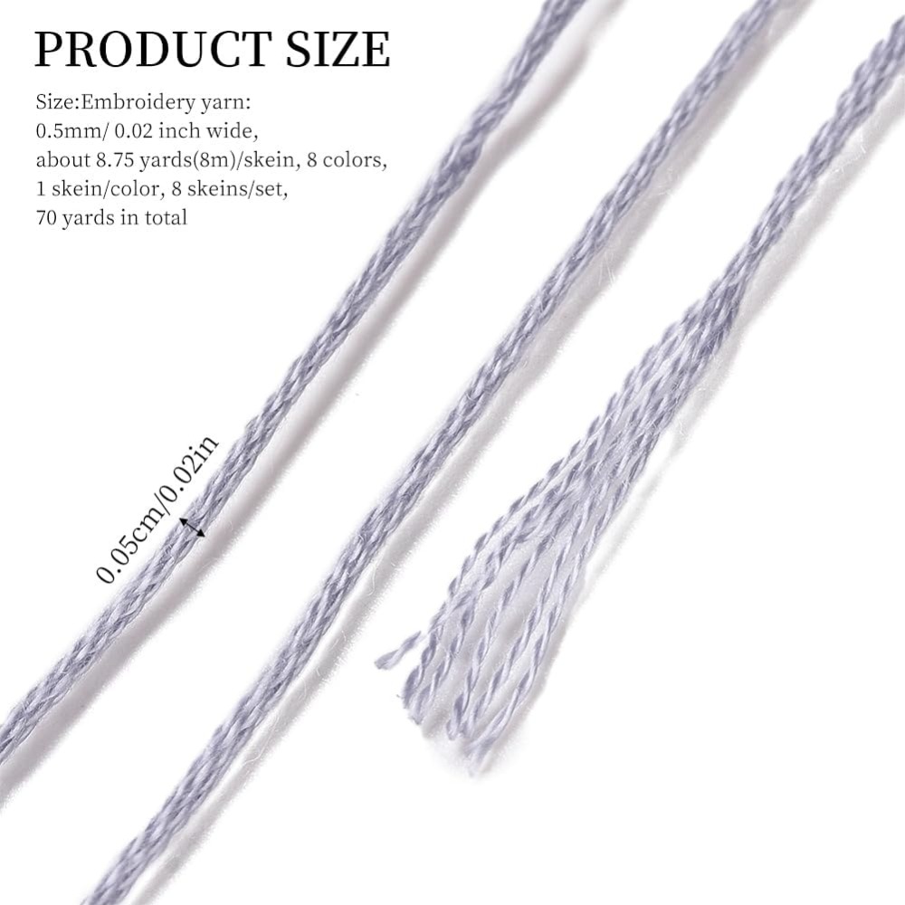 8 Skeins 70 야드 회색 우정 팔찌 문자열 자수 - Embroidery Embellishments 리뷰 및 가격