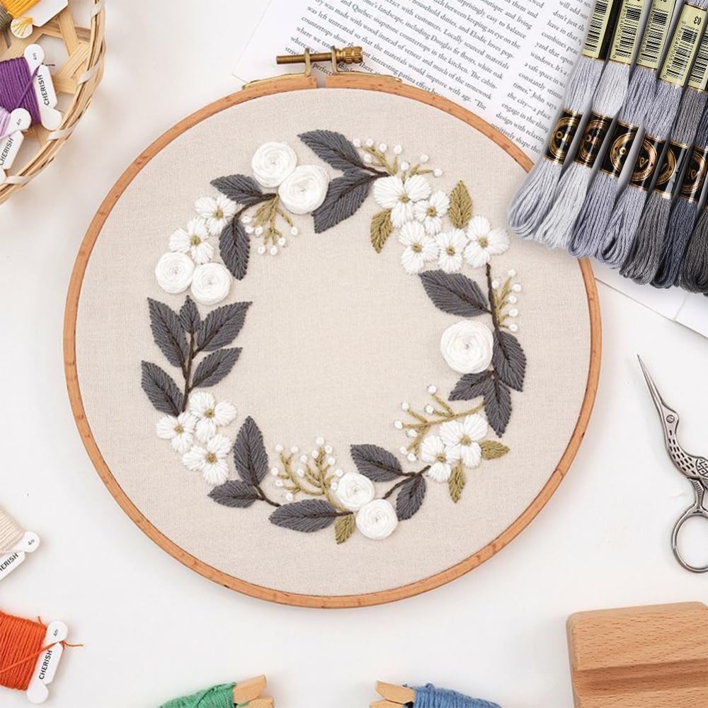 8 Skeins 70 야드 회색 우정 팔찌 문자열 자수 - Embroidery Embellishments 리뷰 및 가격