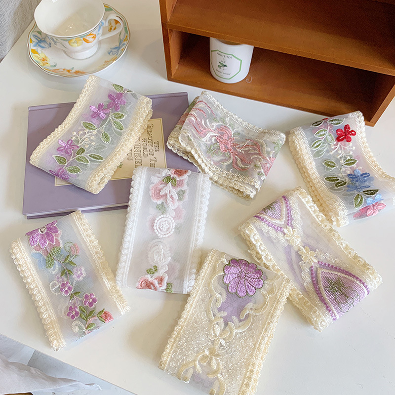 1 야드 레이스 자수 꽃 리본 DIY 9cm 활 머리띠 - Lace Ribbon Trim 리뷰 및 가격