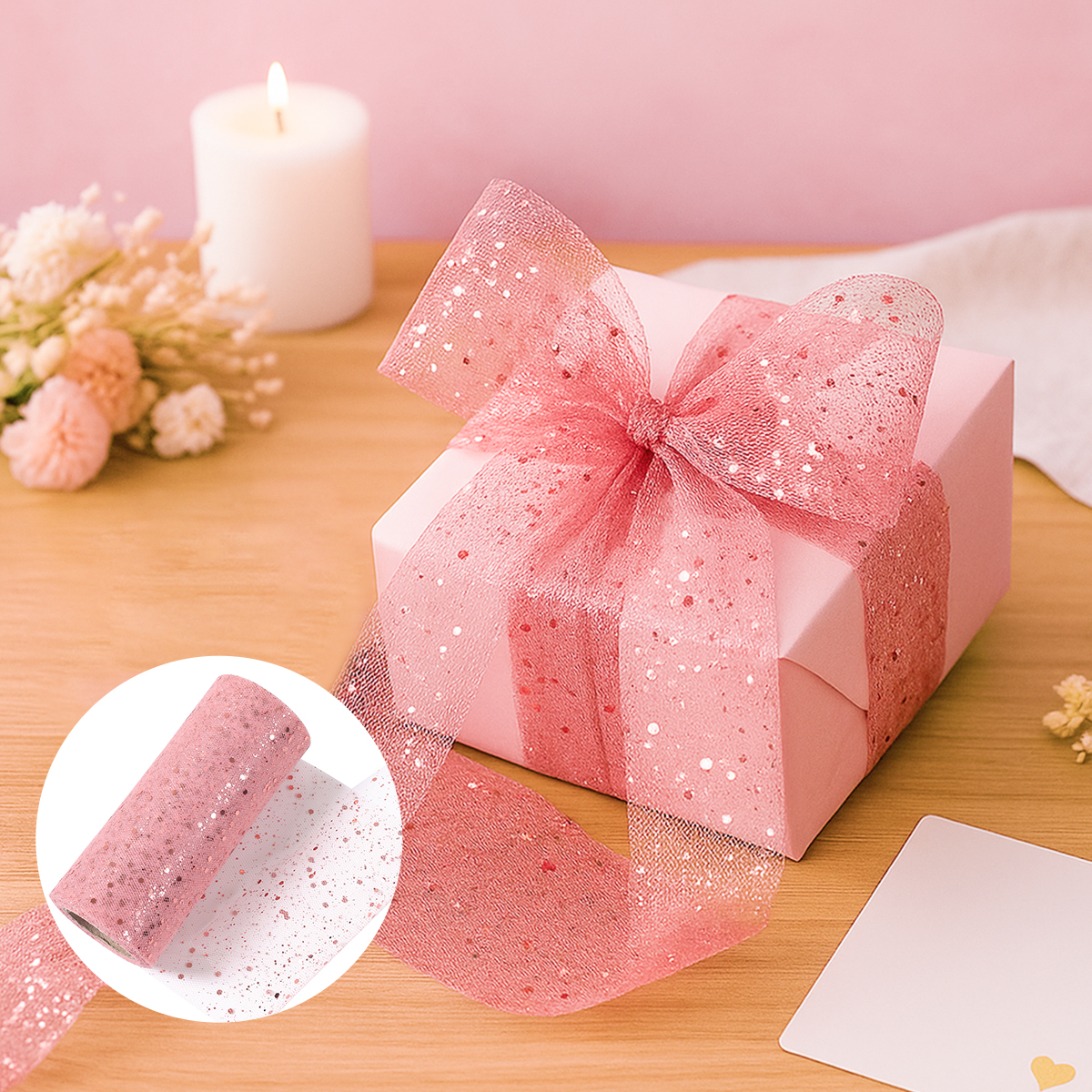 반짝이 얇은 명주 그물 롤 생일 파티 장식 패브릭 스풀 - Organza Ribbon Spool 리뷰 및 가격