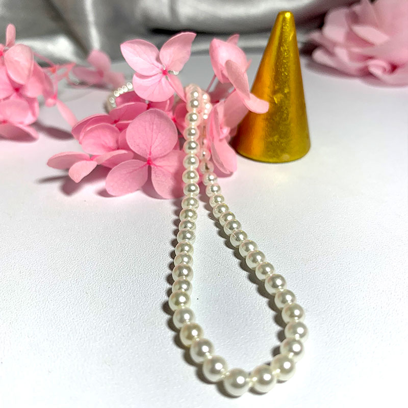 우아한 4mm 쉘 진주 목걸이 40-60cm 크기 여성 - Pearl Trim Chain 리뷰 및 가격