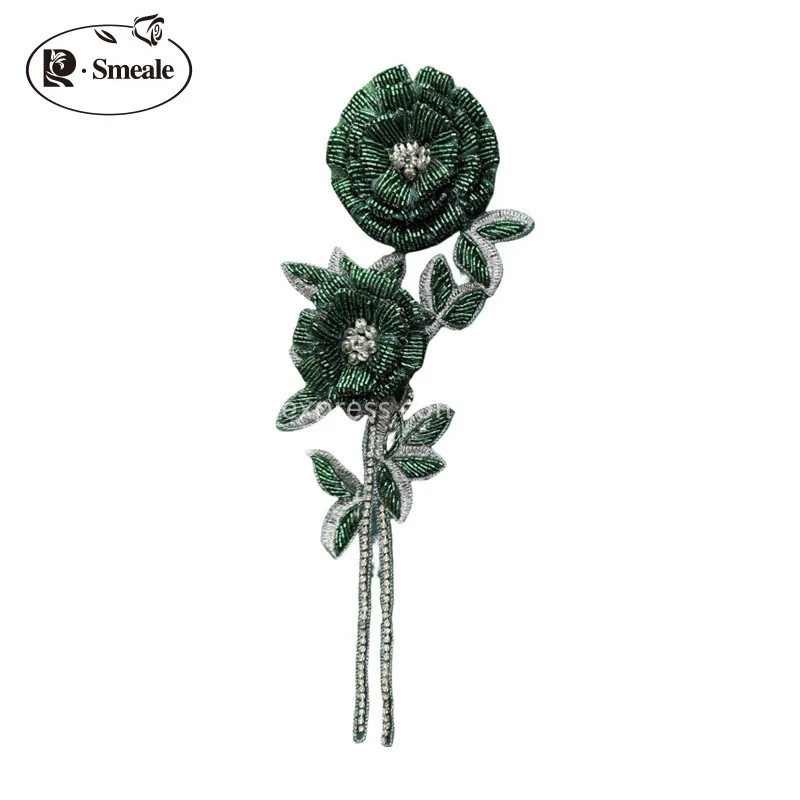 새로운 다채로운 수제 비즈 장미 가슴 꽃 반짝이는 라인 - Applique Patch Flower 리뷰 및 가격
