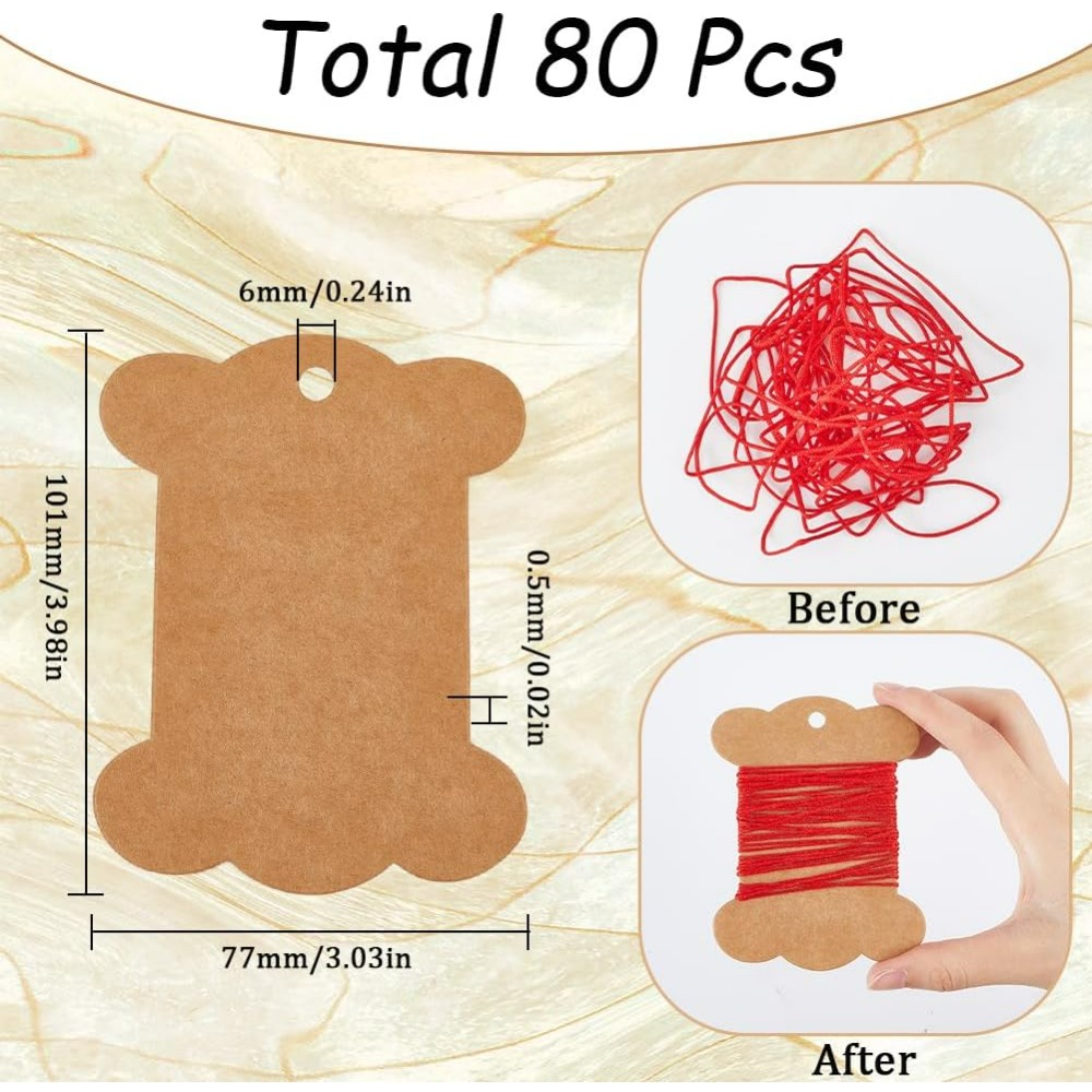 80Pcs 자수 스레드 골판지 보빈 치실 보빈 홀더 크 - Organza Ribbon Spool 리뷰 및 가격