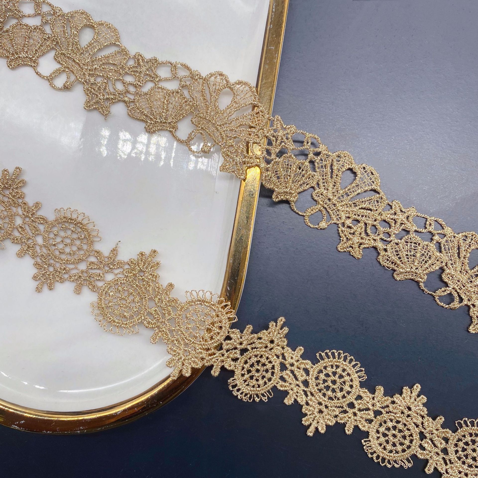 황금 자수 러브 쉘 레이스 리본 트림, 수제 레이스 장 - Lace Ribbon Trim 리뷰 및 가격