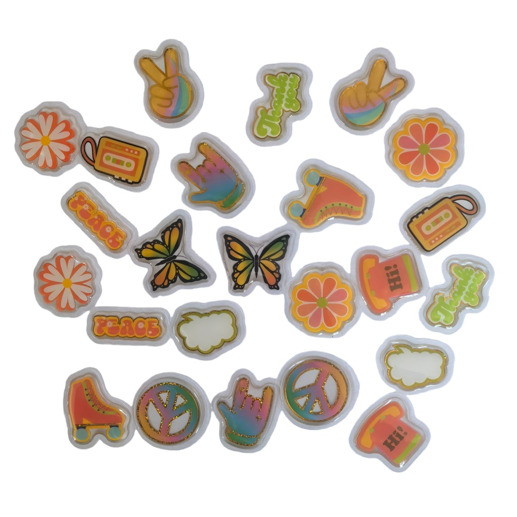 45개 귀여운 에폭시 스티커 - 히피 평화 & 음식 & - Craft Embellishment World 리뷰 및 가격
