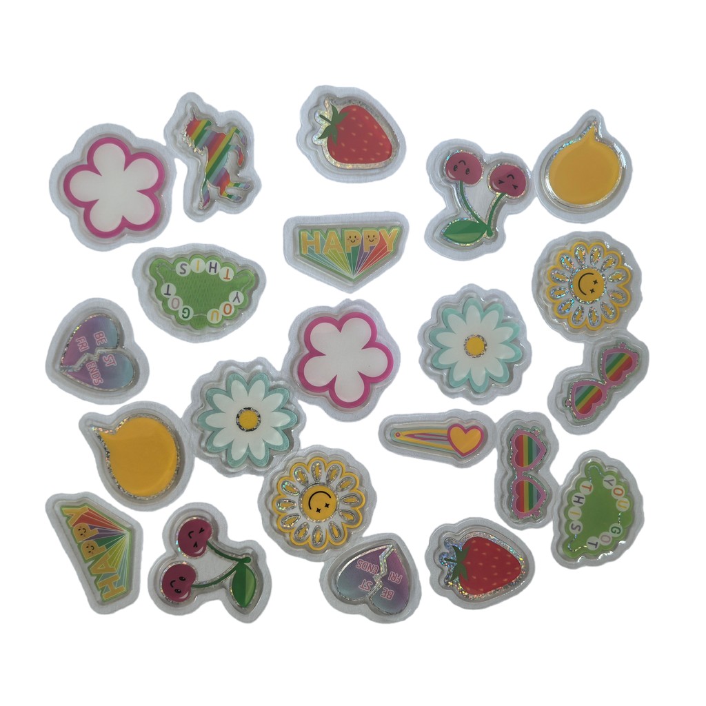 45개 귀여운 에폭시 스티커 - 히피 평화 & 음식 & - Craft Embellishment World 리뷰 및 가격