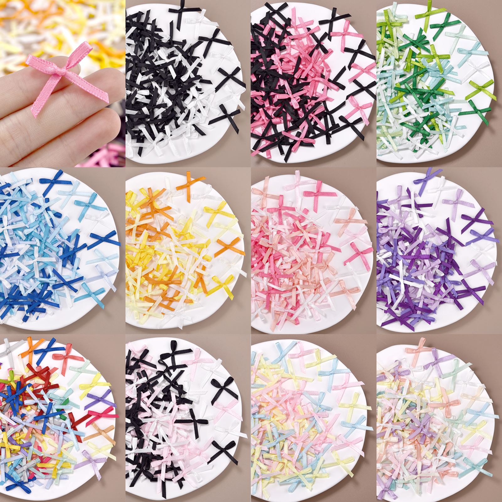 100Pcs 3mm 리본 미니 새틴 리본 꽃 나비 넥타 - Christmas Craft Embellishment 리뷰 및 가격