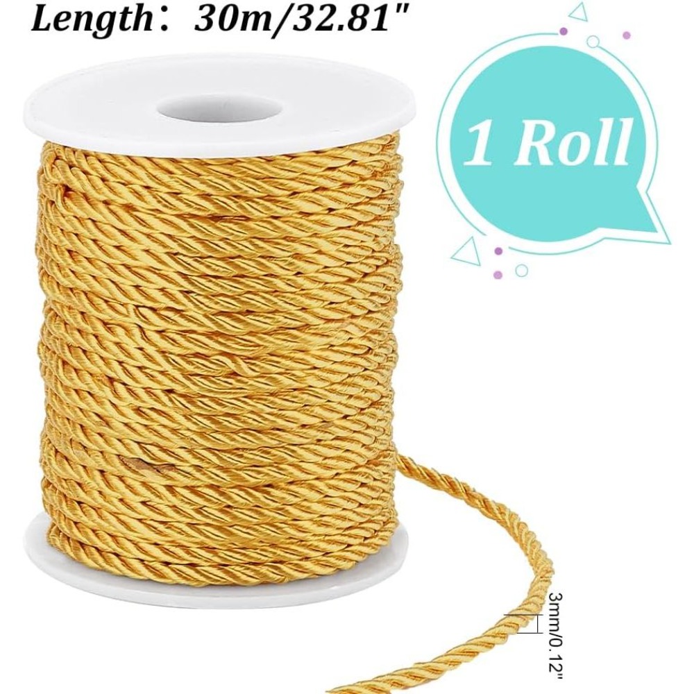 1롤 32야드 꼬임끈 트림 3겹 3mm 폴리에스터 실크 - Cord Trim Twisted 리뷰 및 가격