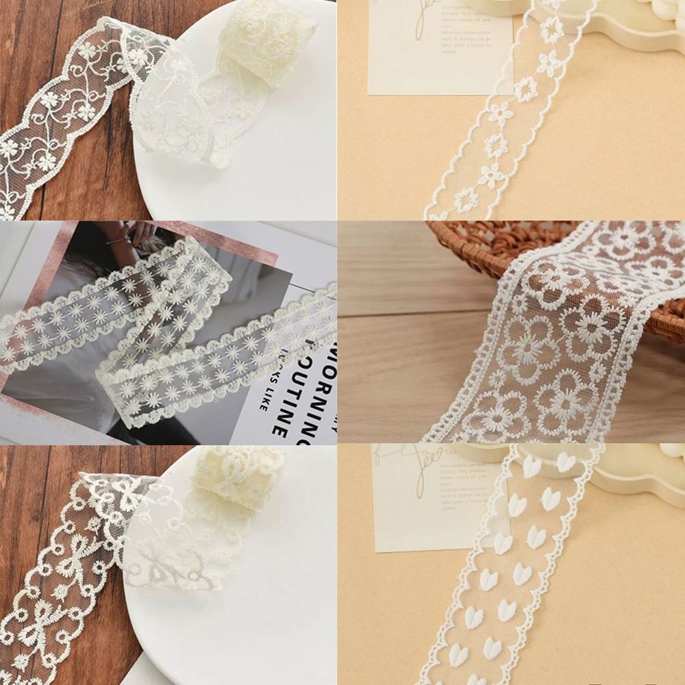 5 야드 순수 코튼 바느질 장식 흰색 꽃 멀티 사이즈  - Fringe Ribbon Sewing 리뷰 및 가격