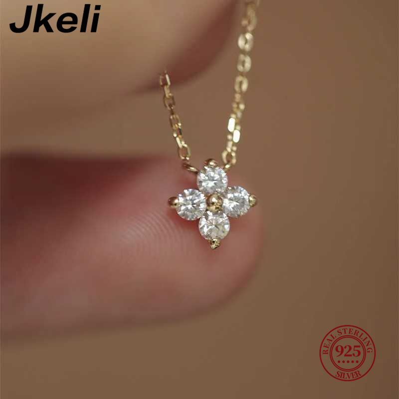 Jkeli 925 스털링 실버 도금 14K 금 네잎 클 - Pearl Trim Chain 리뷰 및 가격