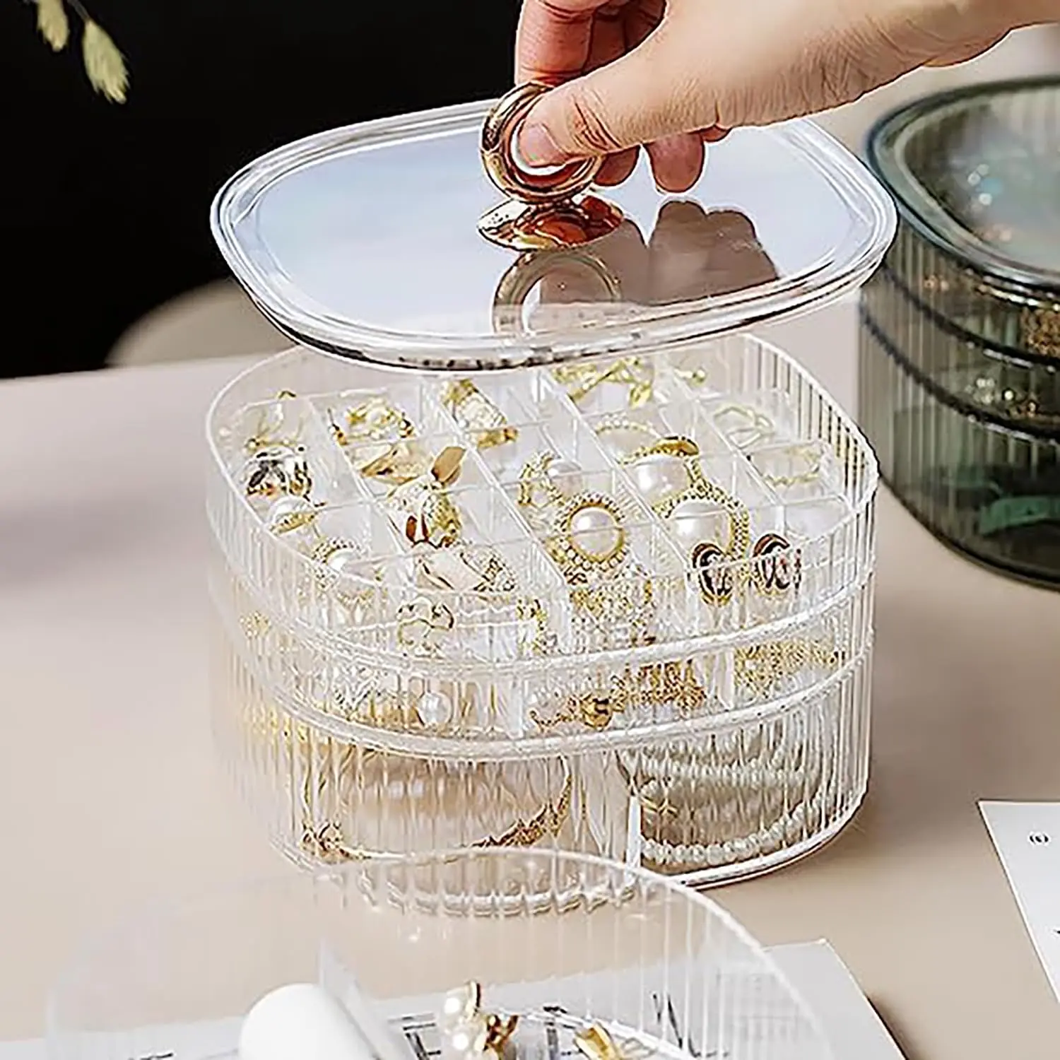 보석함, 손잡이가 있는 보석 정리함, 여성용 투명 보석 - Craft Embellishment Storage 리뷰 및 가격