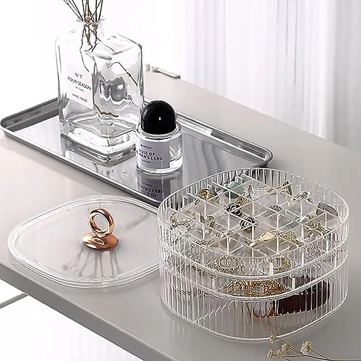 보석함, 손잡이가 있는 보석 정리함, 여성용 투명 보석 - Craft Embellishment Storage 리뷰 및 가격