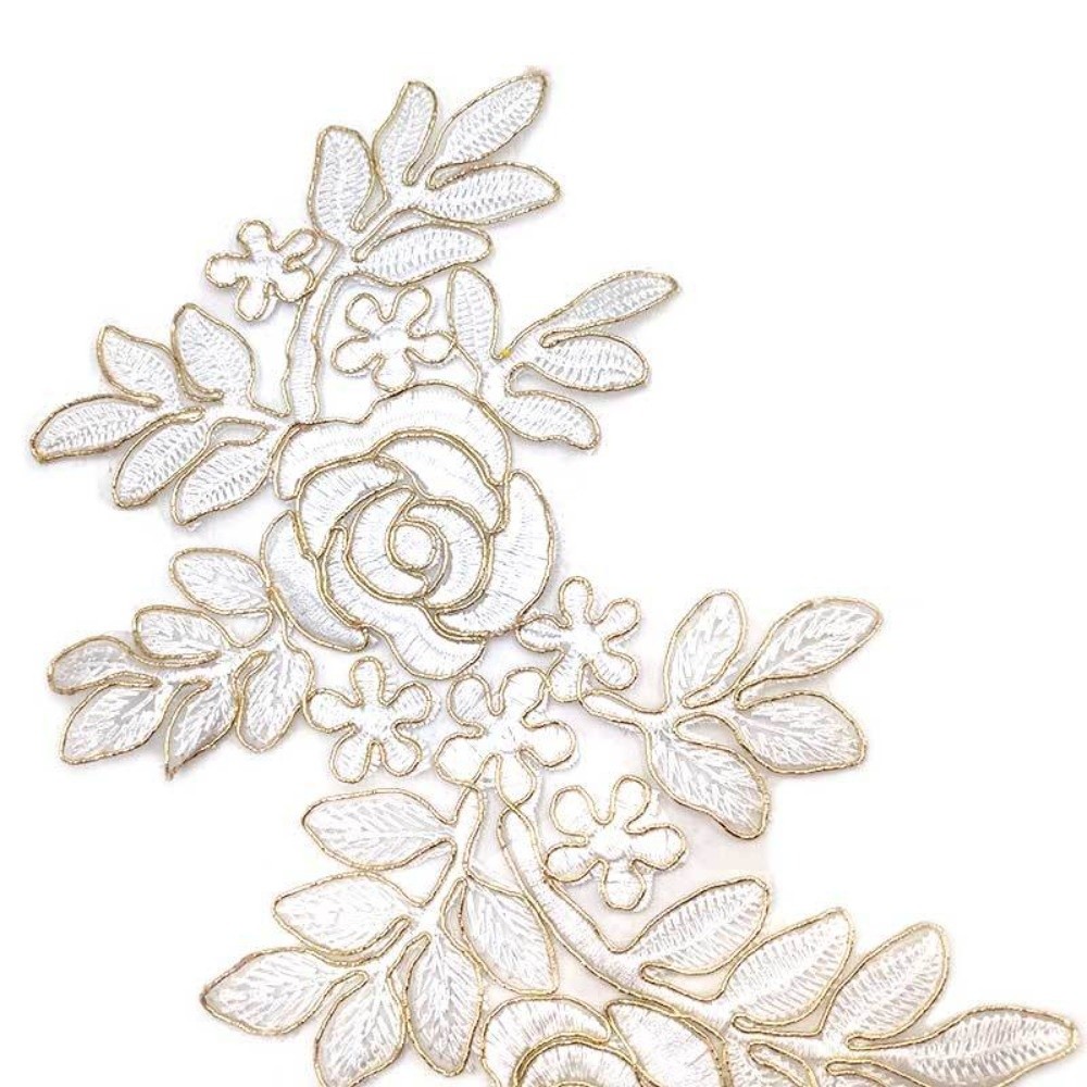 1쌍 폴리에스터 섬유 자수 꽃 패치 DIY 수제 의류  - Applique Patch Flower 리뷰 및 가격
