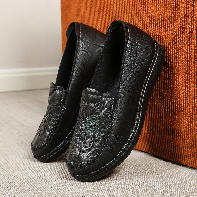 빈티지 스크롤 꽃 자수 장식 인조 가죽 슬립온 로퍼,  - Embroidery Embellishments 리뷰 및 가격