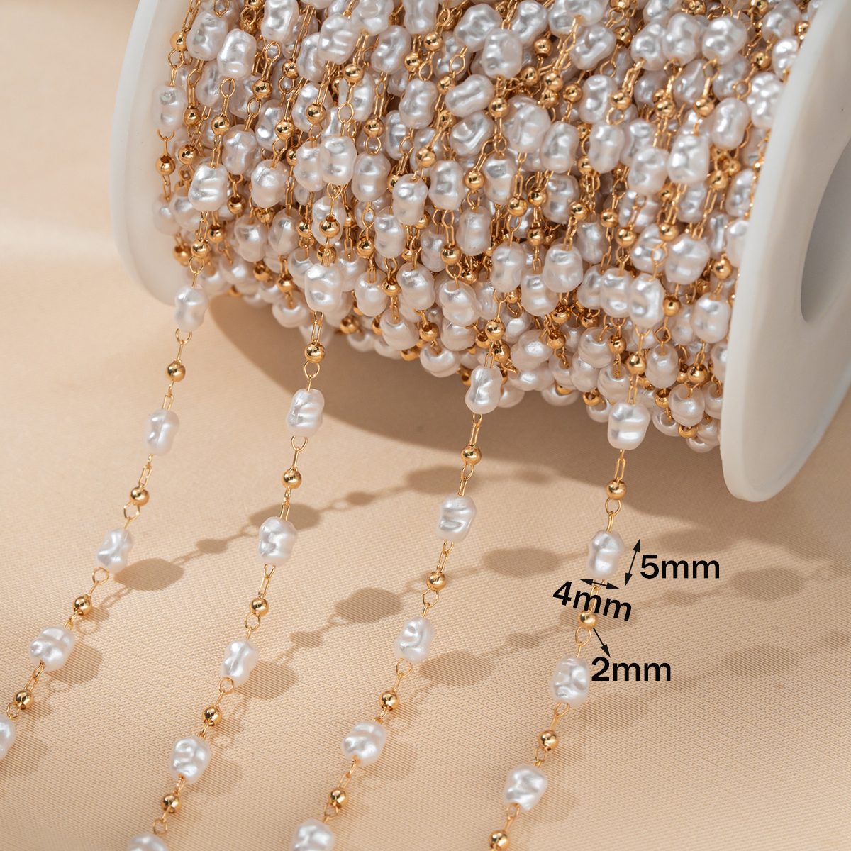 0.5미터/1미터 가짜 진주 황동 체인, 쥬얼리 제작용 - Pearl Trim Chain 리뷰 및 가격