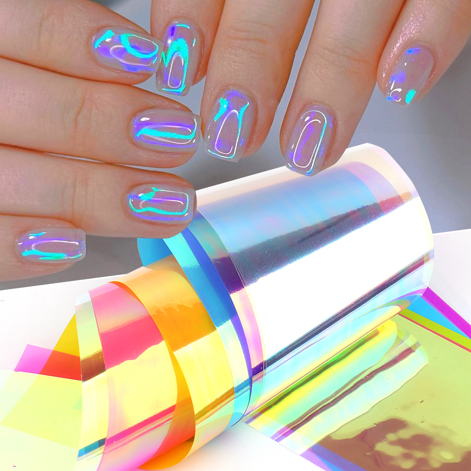 8pcs 홀로그램 오로라 필름 네일 유리 포일 반짝 이 - Glitter Vinyl Roll 리뷰 및 가격