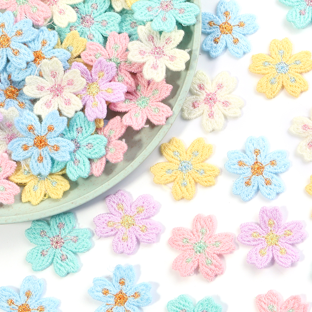 20 개/몫 다채로운 2.4cm 자수 꽃 아플리케 의류 - Embroidery Embellishments 리뷰 및 가격