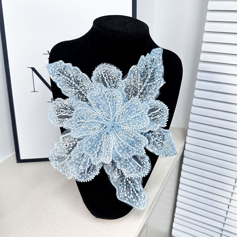 화이트 레이스 스팽글 비즈 꽃 칼라 아플리케 자수 패치 - Applique Patch Flower 리뷰 및 가격