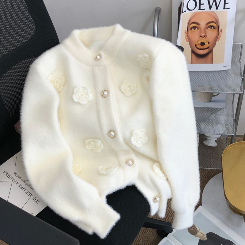 여성 플라워 자수 화이트 스웨터, 스몰 카디건, 세련된 - Applique Patch Flower 리뷰 및 가격