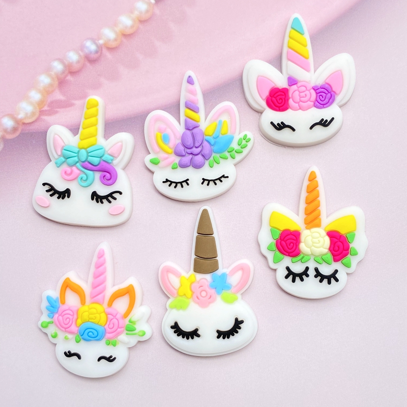 12pcs 귀여운 미니 유니콘 머리 PVC 유연한 접착 - Embellishment Glue Craft 리뷰 및 가격