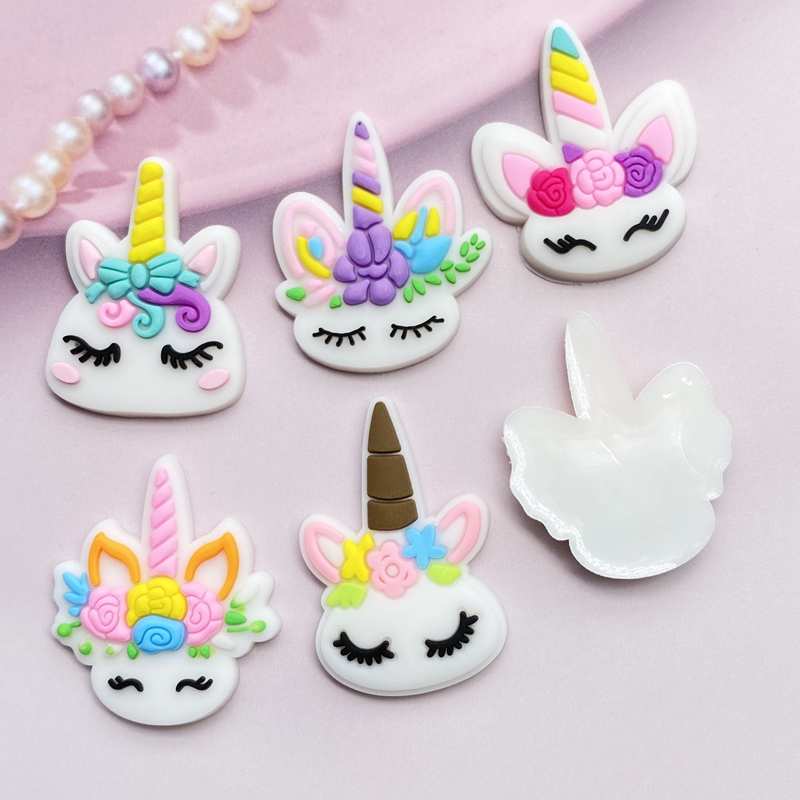 12pcs 귀여운 미니 유니콘 머리 PVC 유연한 접착 - Embellishment Glue Craft 리뷰 및 가격