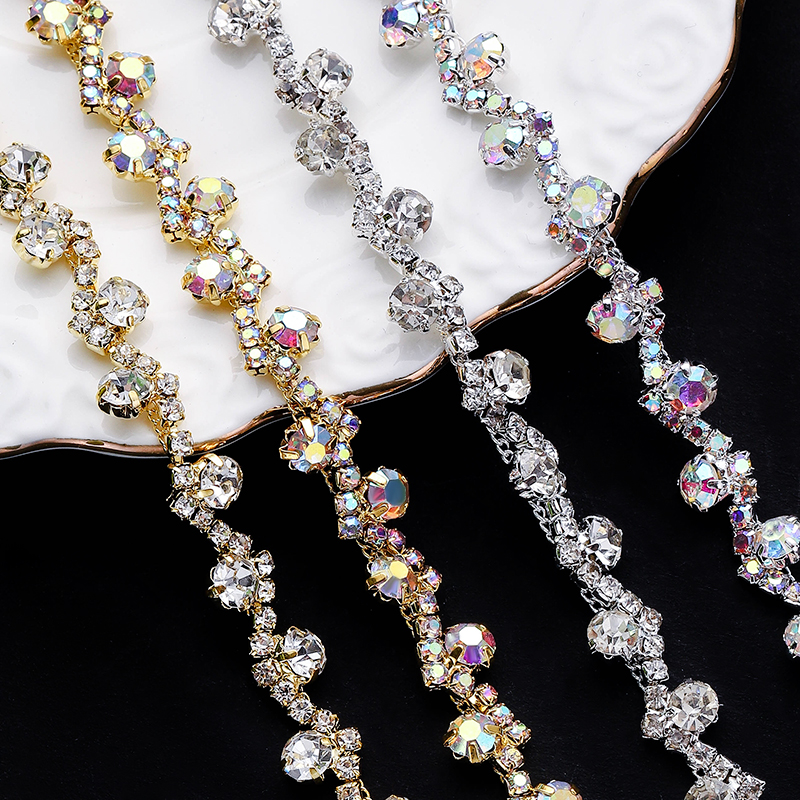 1야드 라인스톤 크리스탈 체인 트림, 금색 또는 은색  - Embellishment Glue Craft 리뷰 및 가격