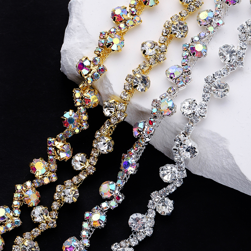 1야드 라인스톤 크리스탈 체인 트림, 금색 또는 은색  - Embellishment Glue Craft 리뷰 및 가격