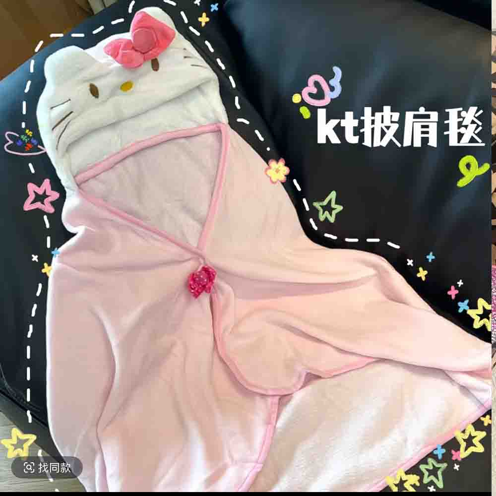 귀여운 헬로키티 망토 숄 에어컨 담요 후드가 달린 학생 - Embellish Knit 리뷰 및 가격