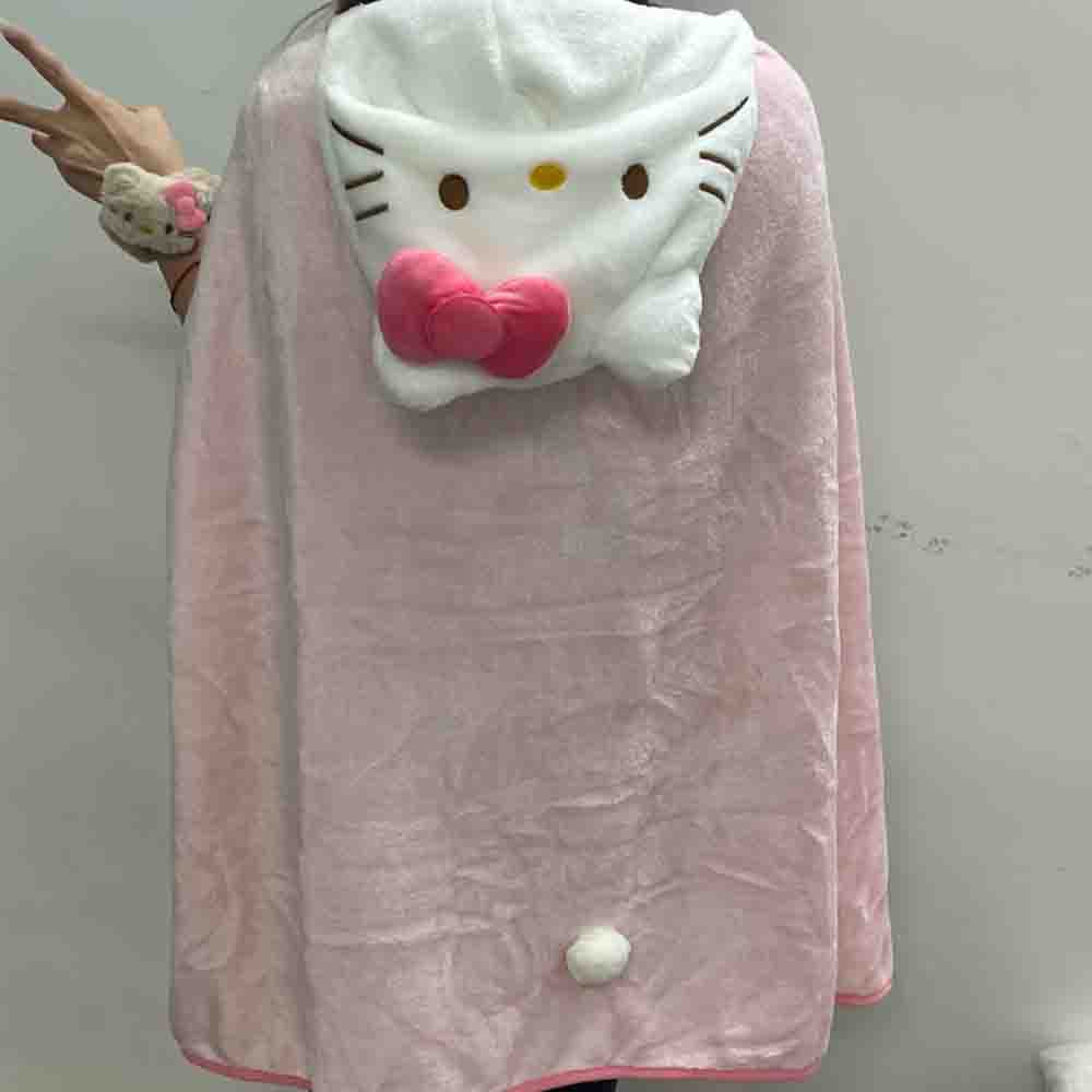 귀여운 헬로키티 망토 숄 에어컨 담요 후드가 달린 학생 - Embellish Knit 리뷰 및 가격