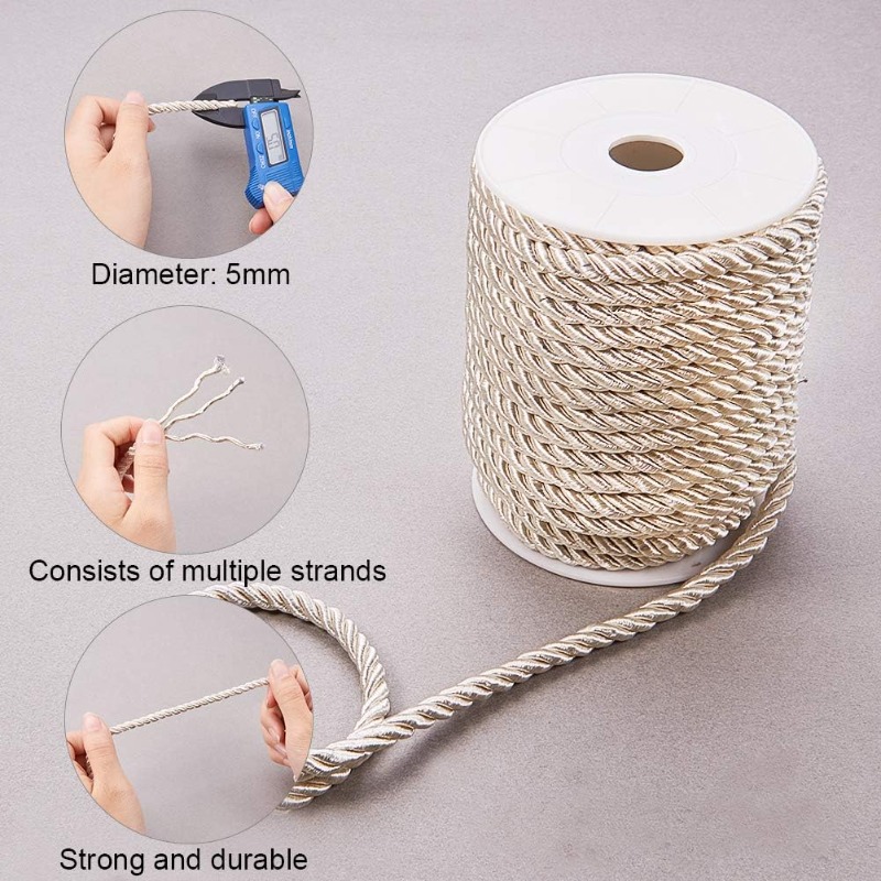 약 50 피트 공예 나일론 로프 5mm 3 플라이 트위 - Cord Trim Twisted 리뷰 및 가격